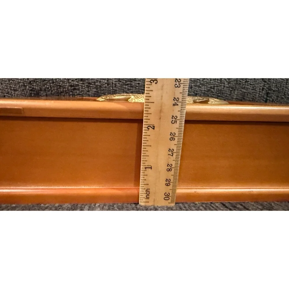 VTG Maple Wood Trinket Jewelry Box 3D Salmon Fishing Lid Clarence A Wells Signed